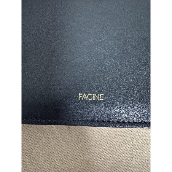 FACINE Crossbody Bag Womens Black Leather Chain Strap Envelope Made in Spain - Picture 5 of 14